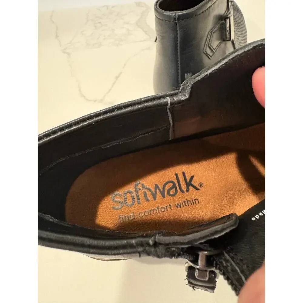 Softwalk Rimini Perf Womens Black Ankle &‎ Booties Boots Size 8 M New !